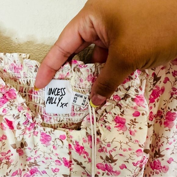 NWT Princess Polly Cream Floral Button Down Mini Dress 12 - Picture 3 of 3